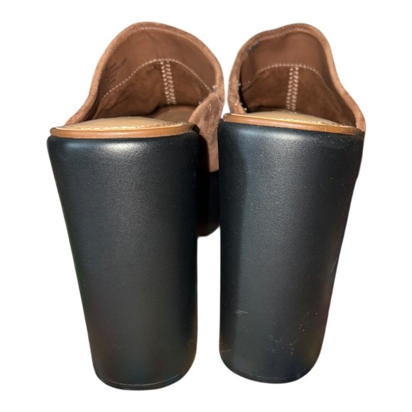 Gianni Bini sz 8 So Chic Chunky Platform Suede Mules Heels Excellent!